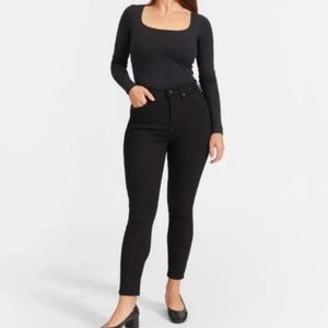 Everlane The Curvy High-Rise Skinny Jeans Womens 28 Crop Black